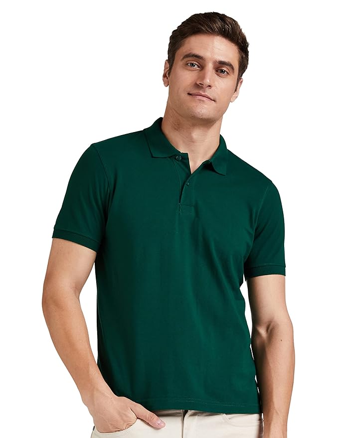 Symbol Men's Cotton Rich Solid Polo Tshirt | Collar Tshirts | Half Sleeves | Plain-Regular Fit